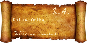 Kalina Anikó névjegykártya